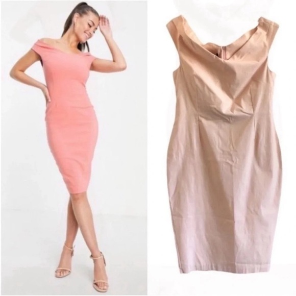 Vesper Bardot Off The Shoulder Sheath Dress NWT - Picture 1 of 8